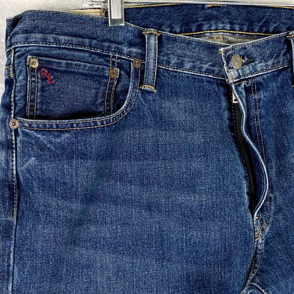 Polo Ralph Lauren Jeans Mens 36x32 Varick Faded Whiskered Preppy Western Y2K - Picture 3 of 14